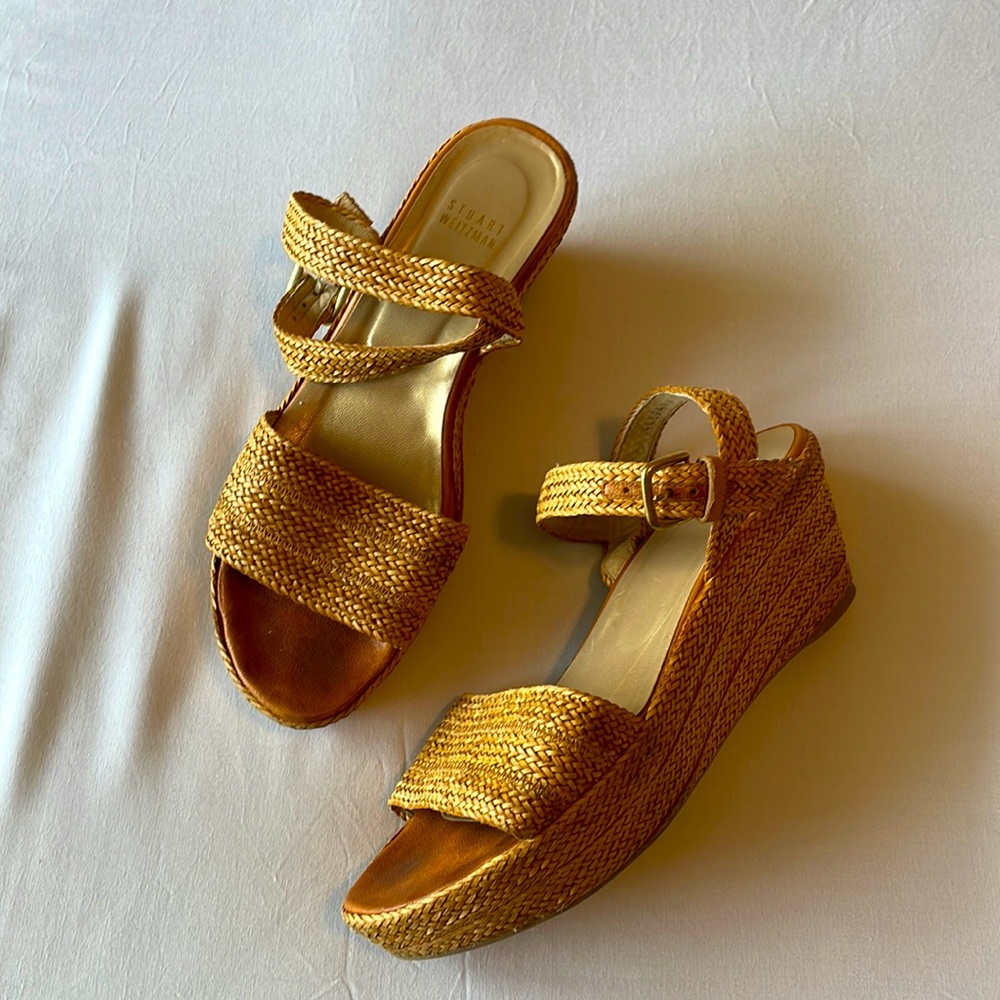 Stuart Weitzman wedge sandals size 8 1/2